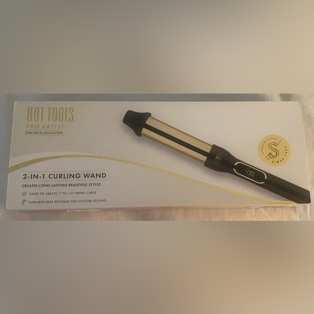 Hot Tools Pro Artist Gold Curling Wand - Black and Gold
